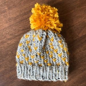 Gold heart knit hat